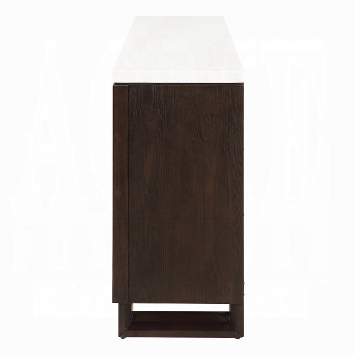 Edwyn Server w/Natural Marble Top & Fireplace