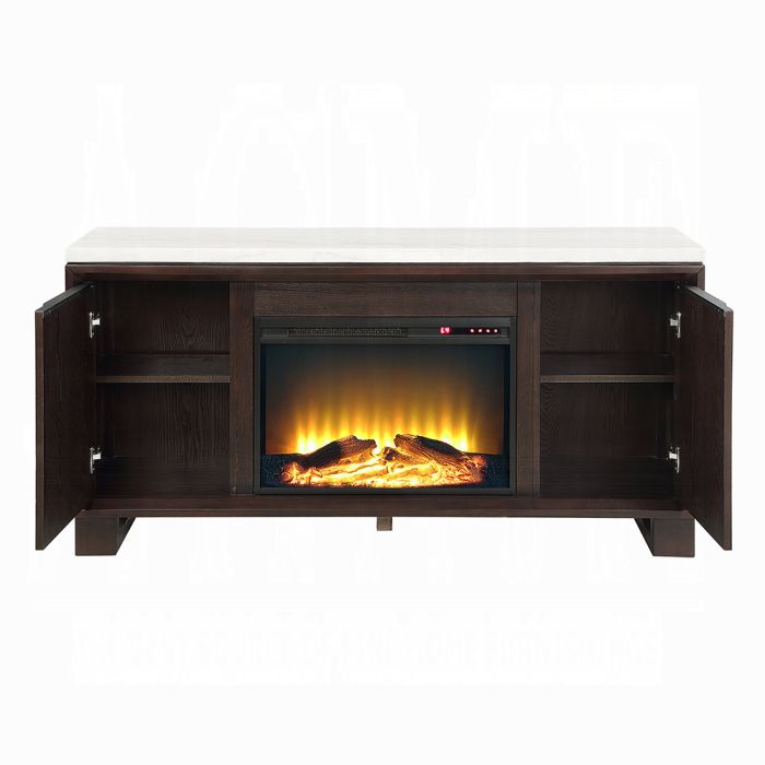 Edwyn Server w/Natural Marble Top & Fireplace