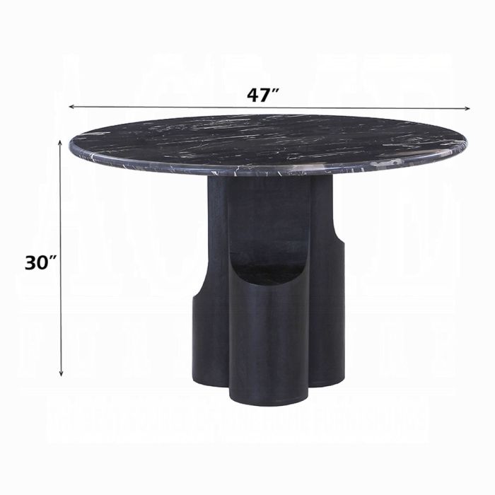Kinton Round Dining Table w/Natural Marble Top