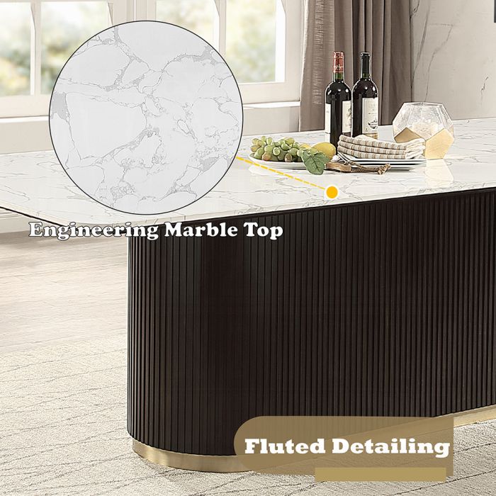 Clayten Dining Table w/Marble Top