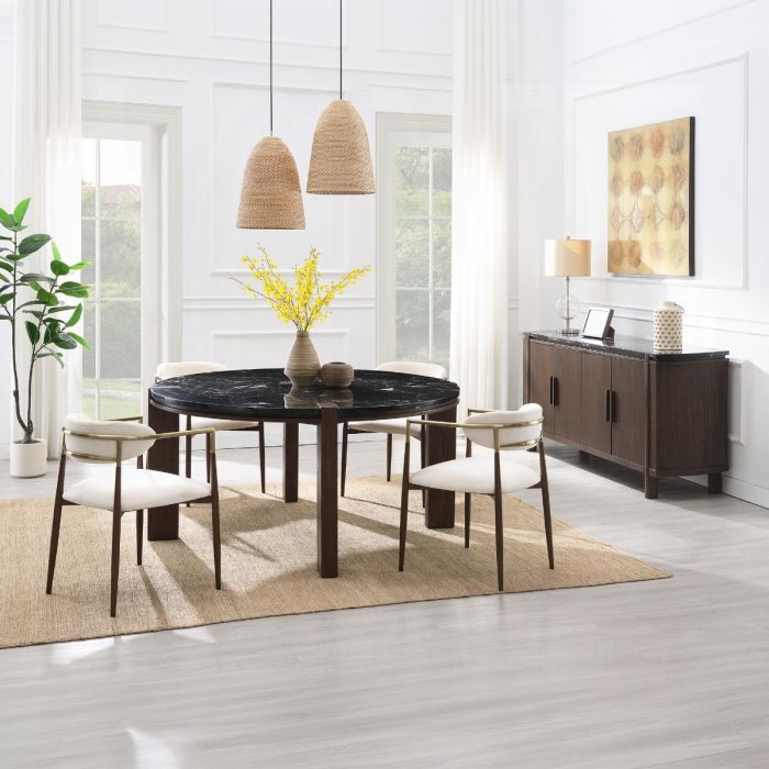 Estella Round Dining Table w/Marble Top