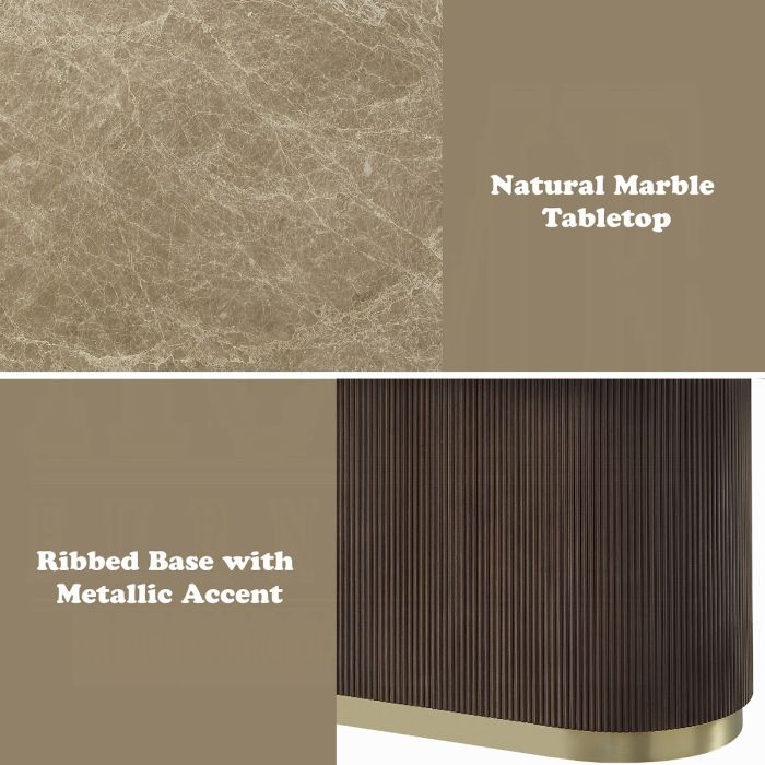 Clayten Dining Table w/Natural Marble Top