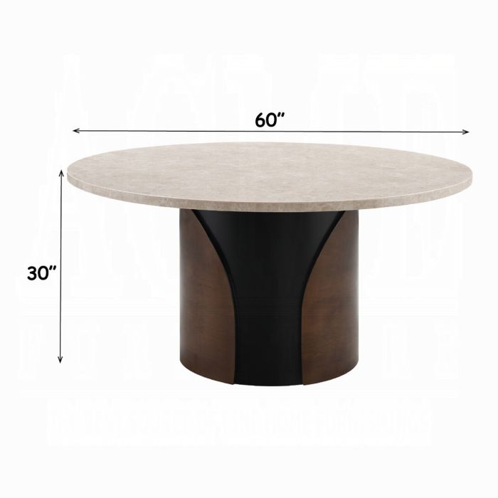 Rufina Round Dining Table w/Marble Top