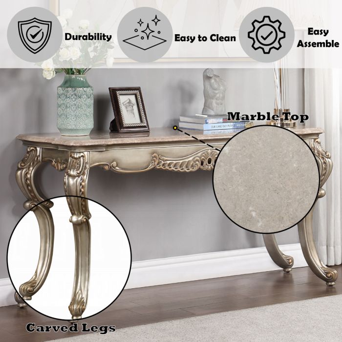 Miliani Sofa Table W/Marble Top