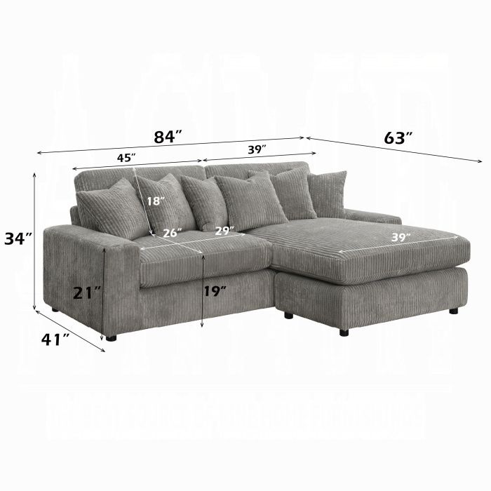 Tavia Reversible Sectional Sofa W/6 Pillows