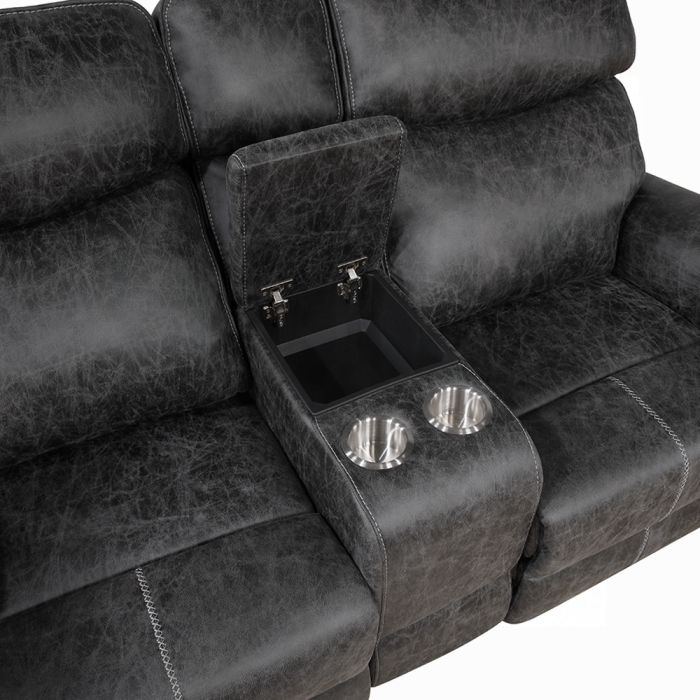 Hirah Motion Loveseat w/Console & USB Port
