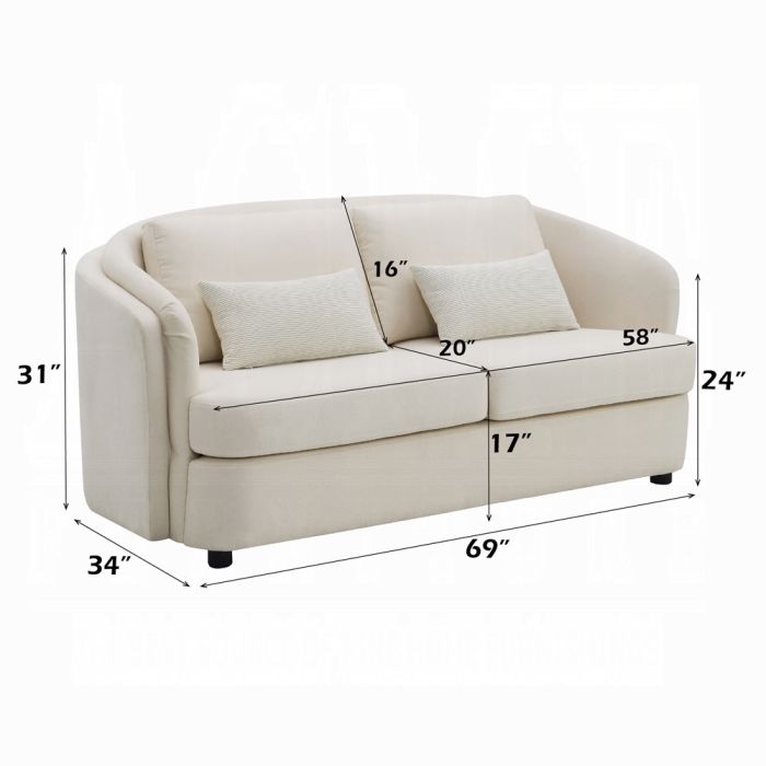 Mariko Loveseat w/2 Pillows