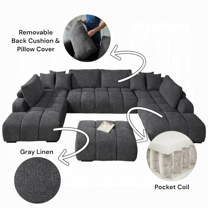 Chosen Sectional Sofa w/6 Pillows