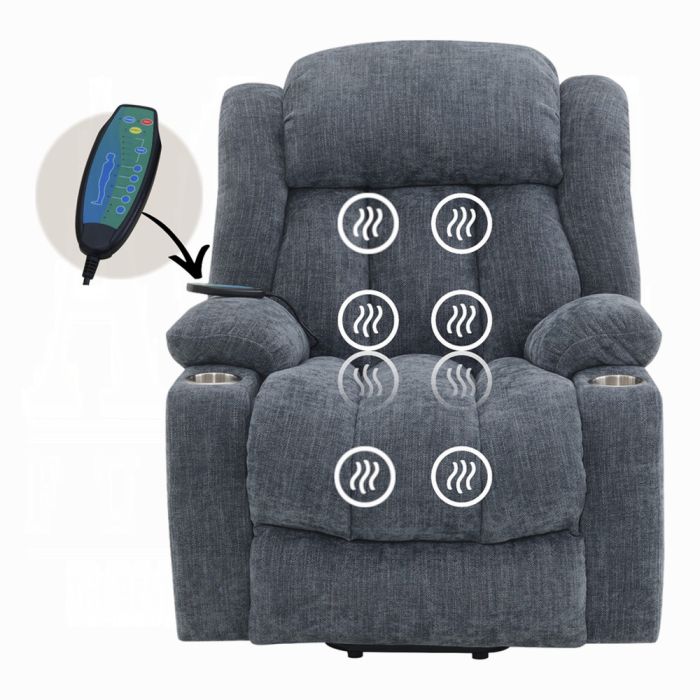 Omarion Power Recliner w/Lift, Heating & Massage