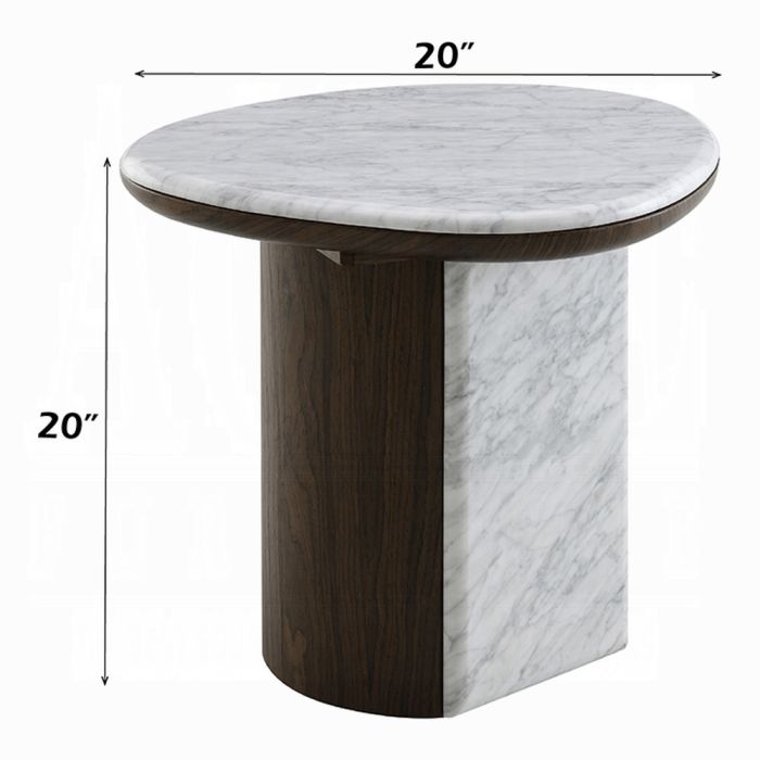 Haidar End Table w/Natural Marble