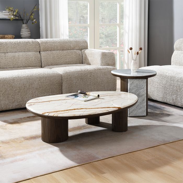 Haidar End Table w/Natural Marble