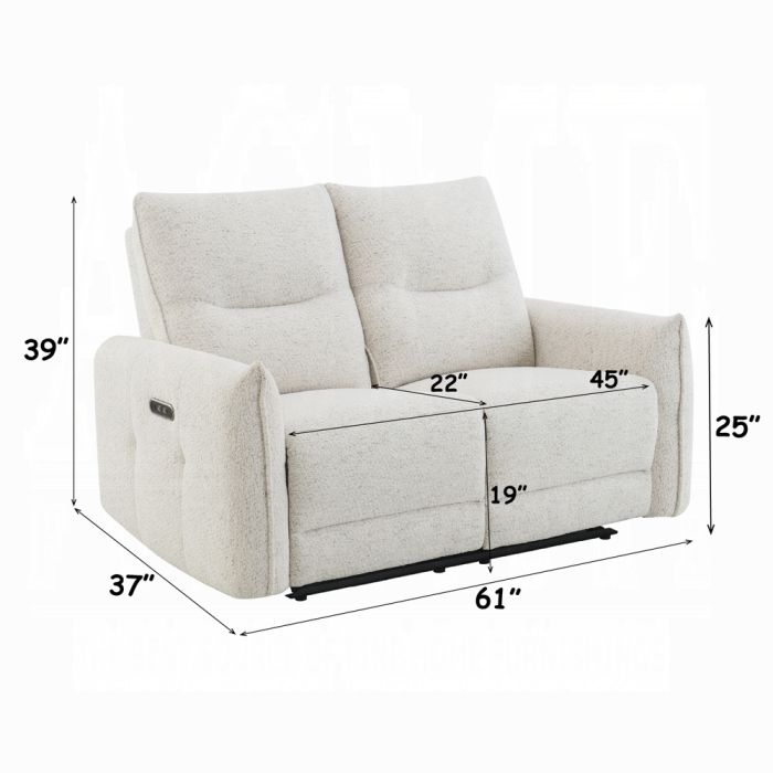 Lalisa Power Motion Loveseat w/USB Port