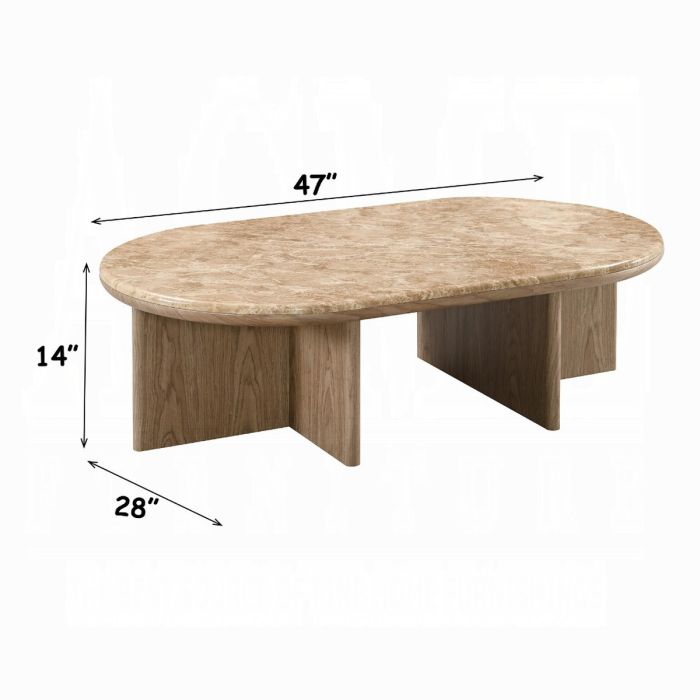 Markku Coffee Table w/Natural Marble