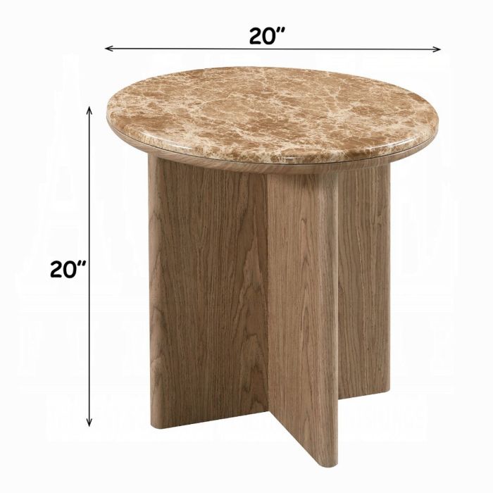 Markku End Table w/Natural Marble