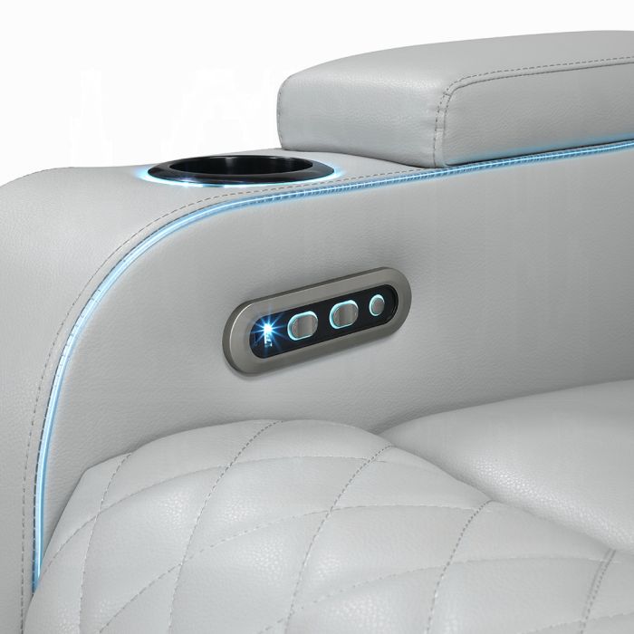 Elonzo Power Motion Loveseat w/Console, LED, Power Headrest & Speaker