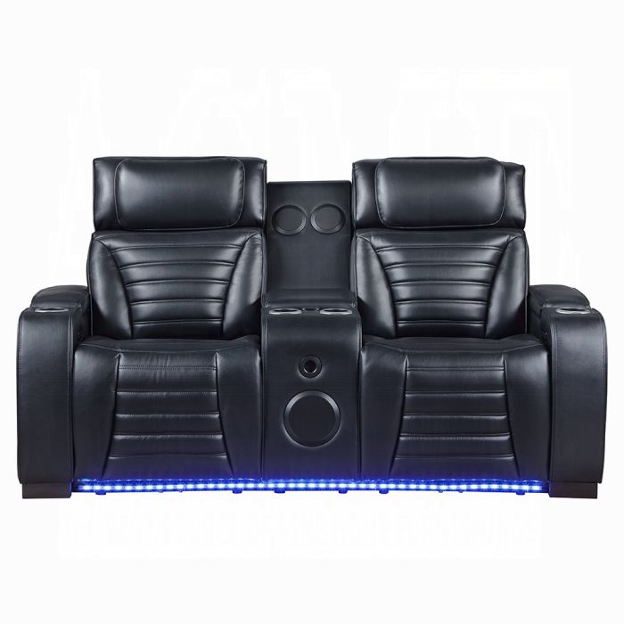 Ephron Power Motion Loveseat W/ Console, Power Headrests, LED & Speakers