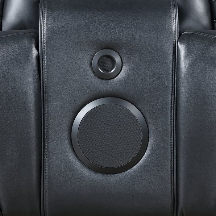 Ephron Power Motion Loveseat W/ Console, Power Headrests, LED & Speakers