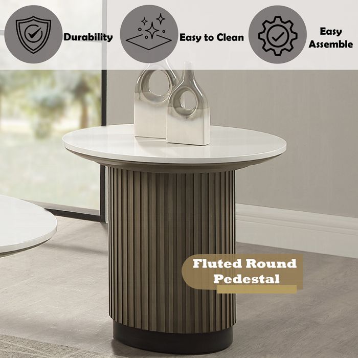 Clayten End Table w/Engineered Top