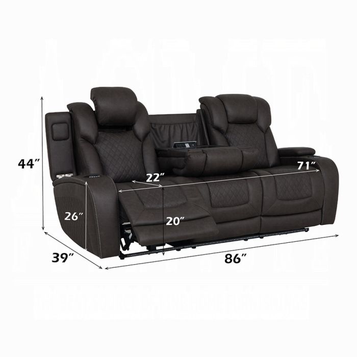 Wendell Power Motion Sofa w/Dropdown Table, Storage, USB & LED