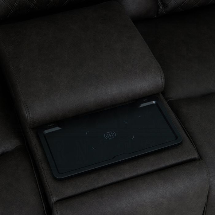 Wendell Power Motion Loveseat w/Console, Wireless Charger, Storage, USB & LED