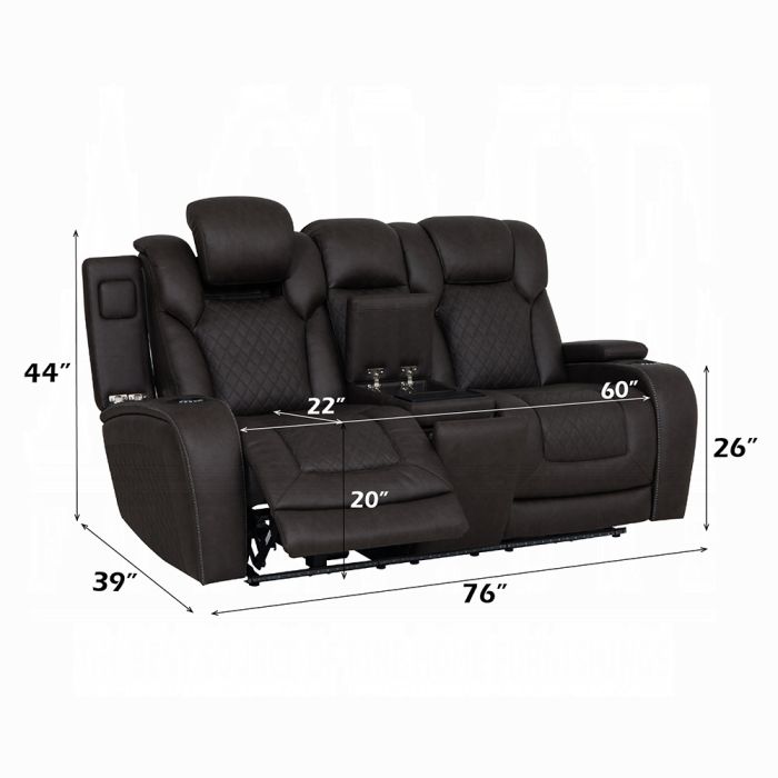 Wendell Power Motion Loveseat w/Console, Wireless Charger, Storage, USB & LED