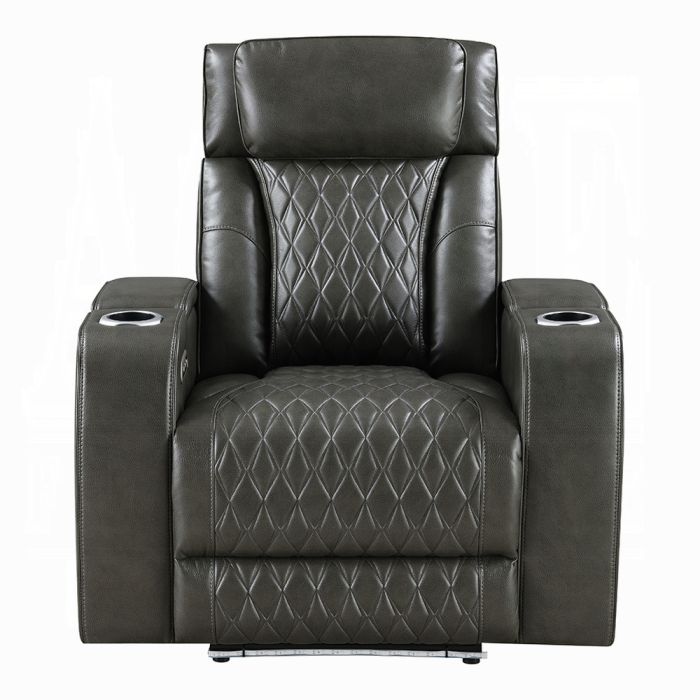 Taddeo Power Motion Recliner w/Power Headrest, USB, Wireless Charger & LED