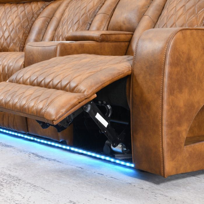 Taddeo Power Motion Sectional Sofa Set w/Power Headrest, Massage & LED