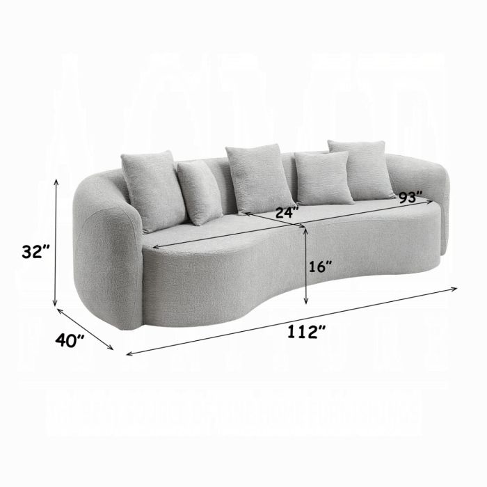 Barasa Oversized Compressed Sofa w/5 Pillows