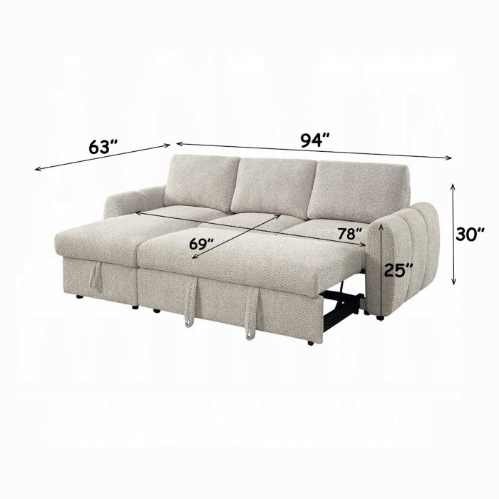 Nuriel Reversible Sectional Sofa w/Sleeper & Storage