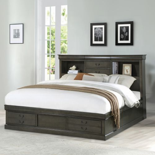 Louis Philippe III Queen Bed W/Storage