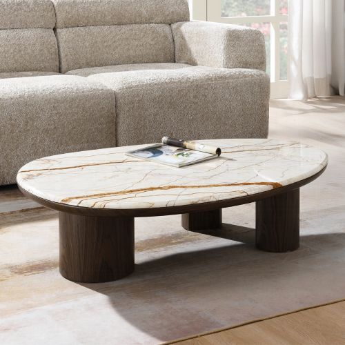 Haidar Coffee Table w/Natural Marble