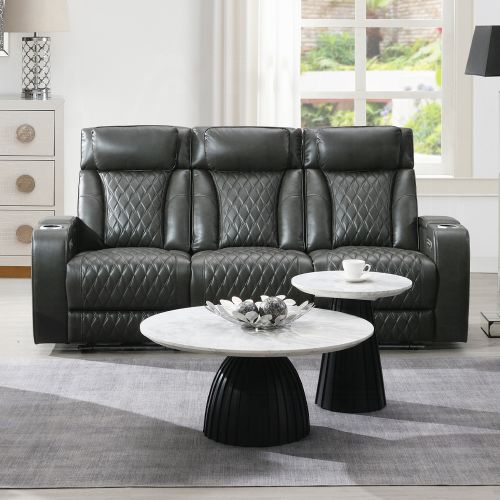 Taddeo Power Motion Sofa w/Power Headrest, USB, Wireless Charger, LED & Reading Light