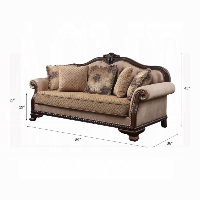Chateau De Ville Sofa W/5 Pillows (Same LV01588)