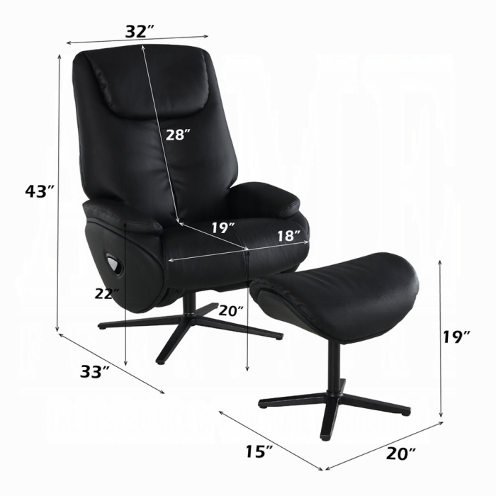 Labonita Motion Accent Chair W/Swivel & Ottoman