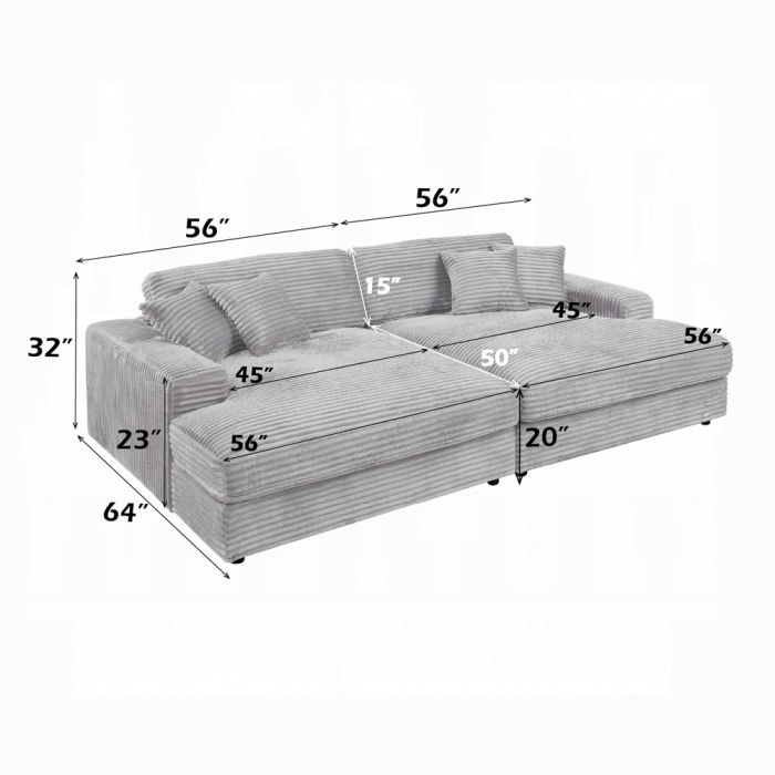 Hilde Sectional Sofa w/4 Pillows