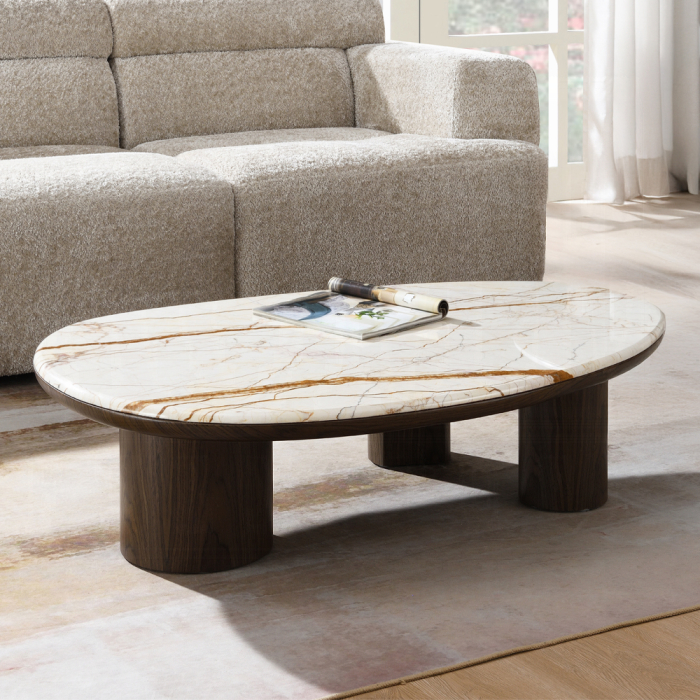 Haidar Coffee Table w/Natural Marble