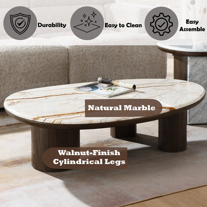 Haidar Coffee Table w/Natural Marble