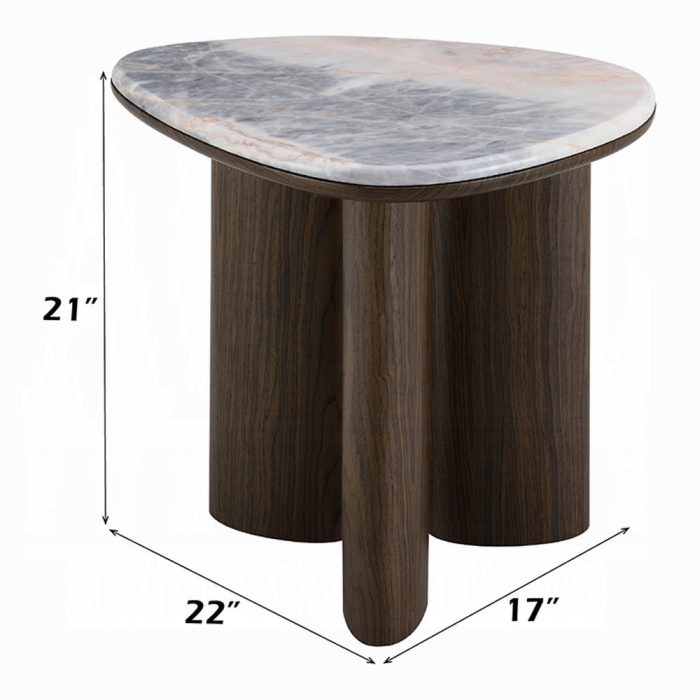 Hanale End Table w/Natural Marble