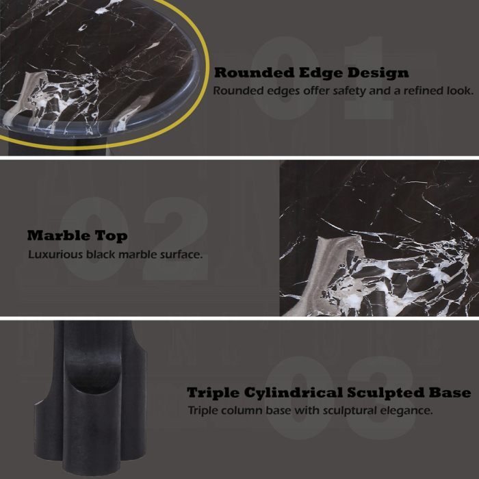 Kinton End Table w/Natural Marble Top