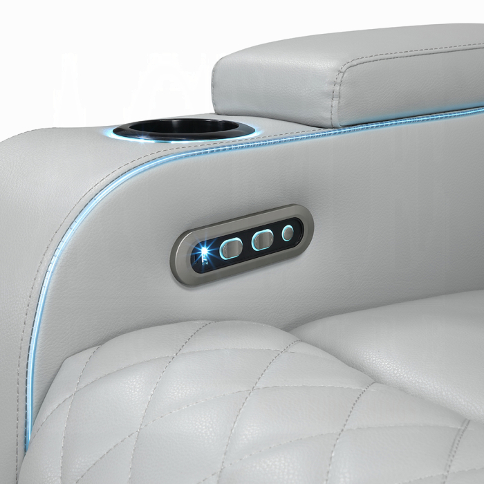 Elonzo Power Motion Sofa w/LED, Power Headrest & Speaker