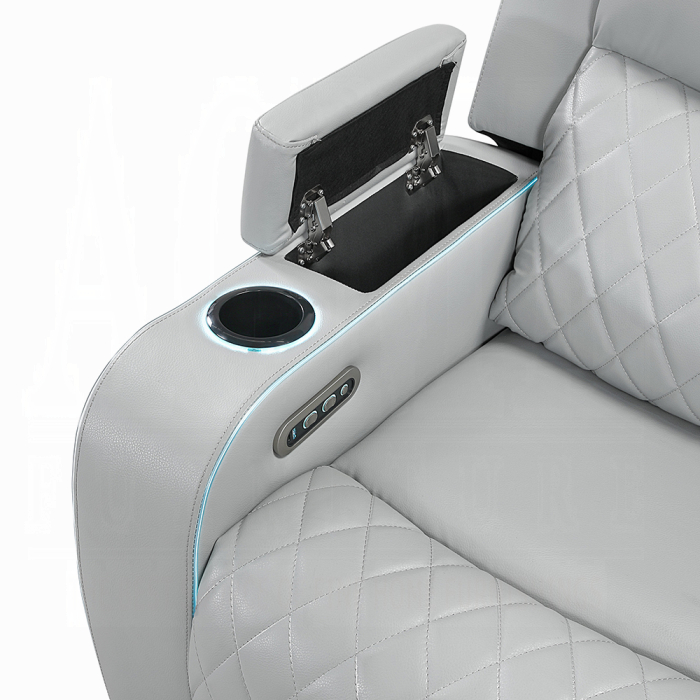 Elonzo Power Motion Sofa w/LED, Power Headrest & Speaker